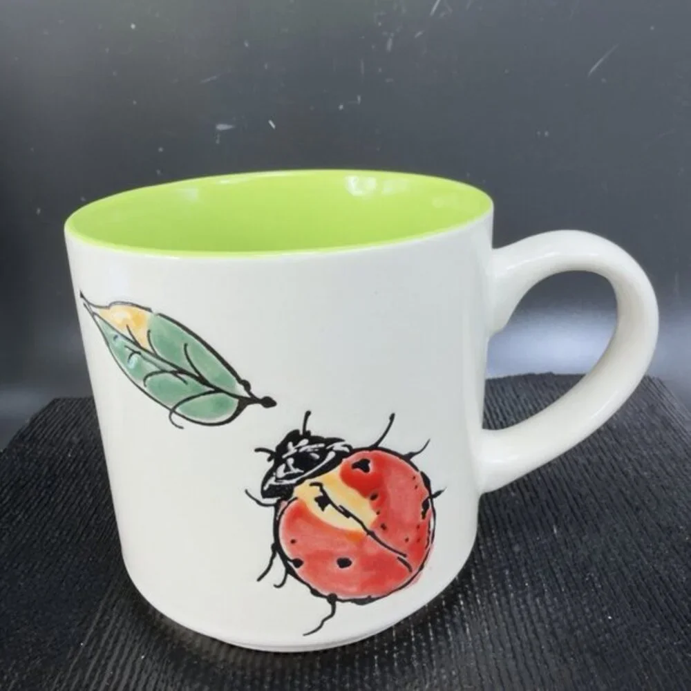 Spectrum Designz Ceramic Stoneware Ladybug Coffee Mug Cup Set Mugs Cups‎ Green